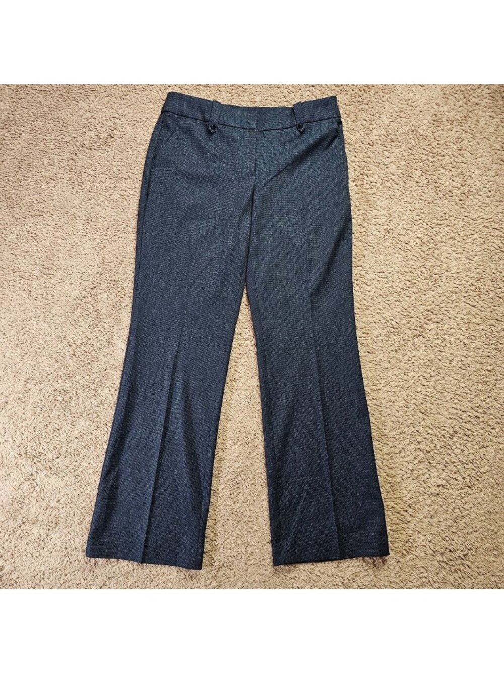 Loft Julie Trouser Pants Womens 10 Blue Flat Front Wide Leg Formal Workwear